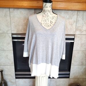 💥3/$20 Survival Medium Gray and White V-Neck Sweater!